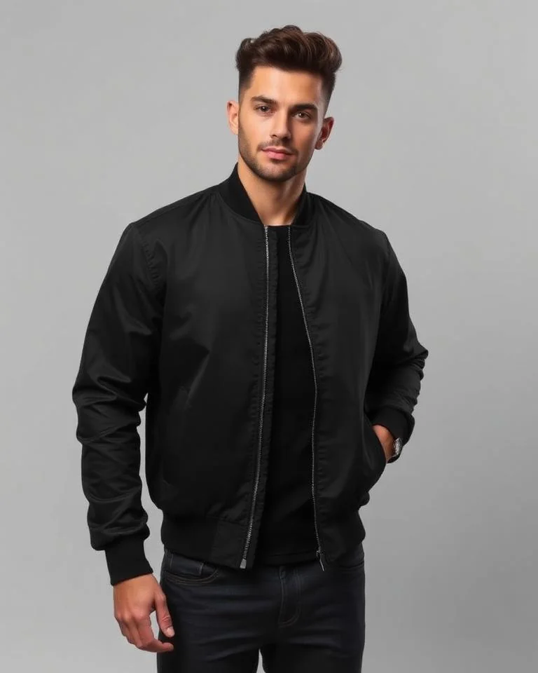 Illustrative image: Black bomber jacket