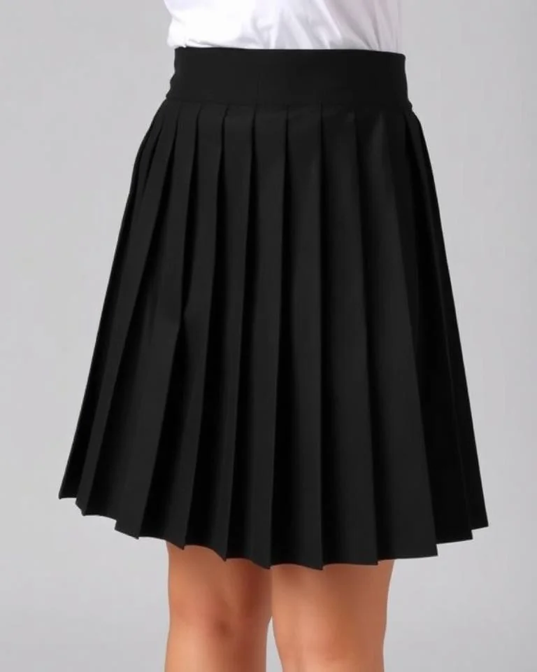 Illustrative image: Black pleated short skirt