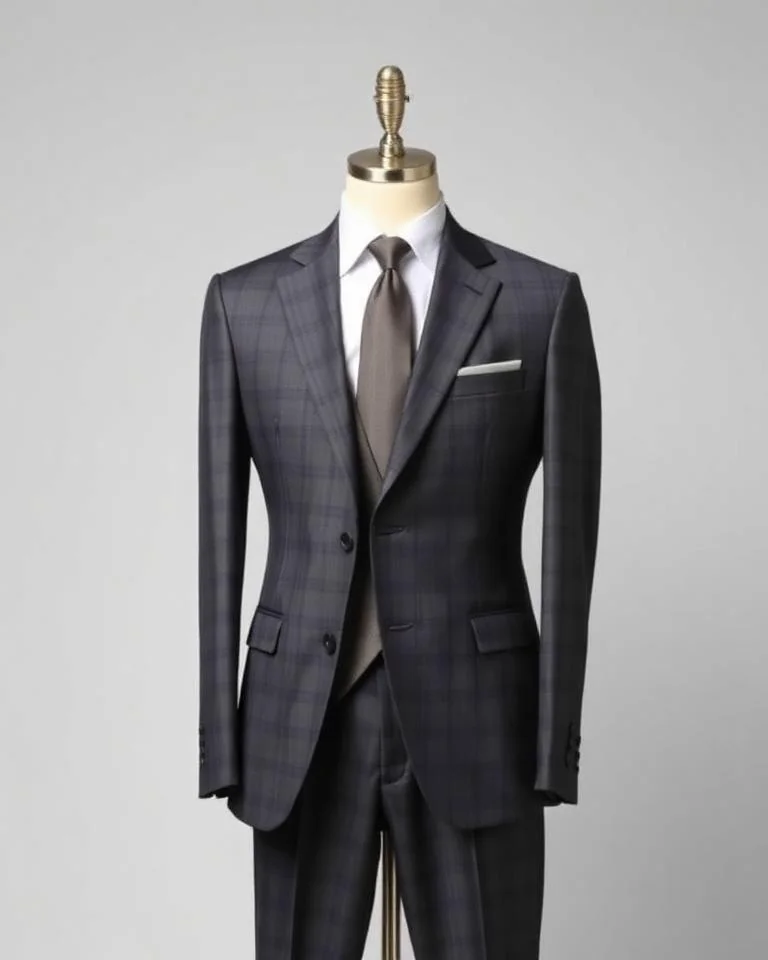 Illustrative image: Charcoal checked suit