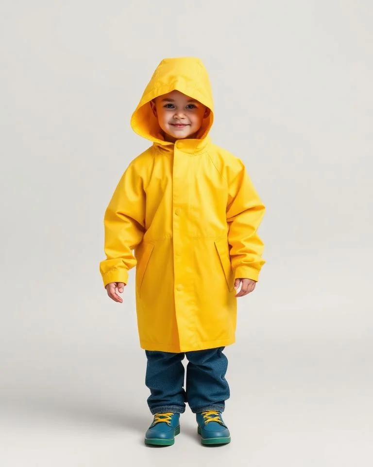 Illustrative image: Kids’ yellow hooded coat
