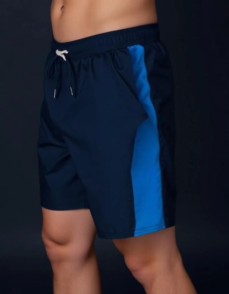 Illustrative image: Navy and blue panel shorts