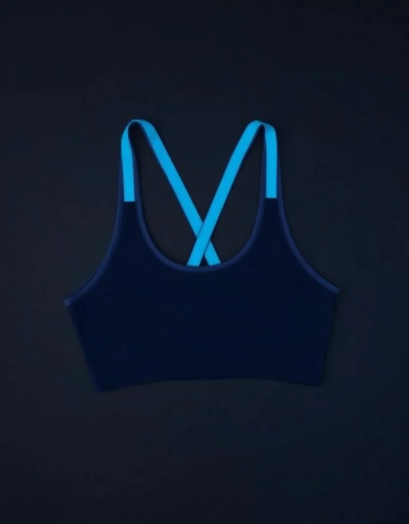 Illustrative image: Navy cross-strap crop top