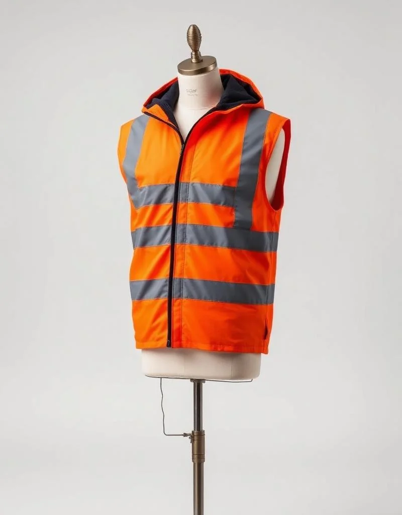 Illustrative image: Orange hooded work vest