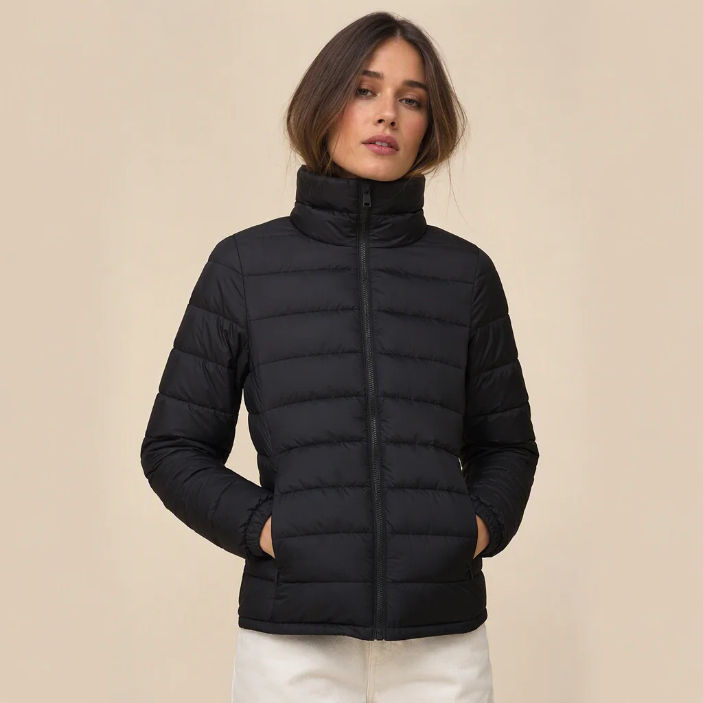 Illustrative image: Black quilted jacket