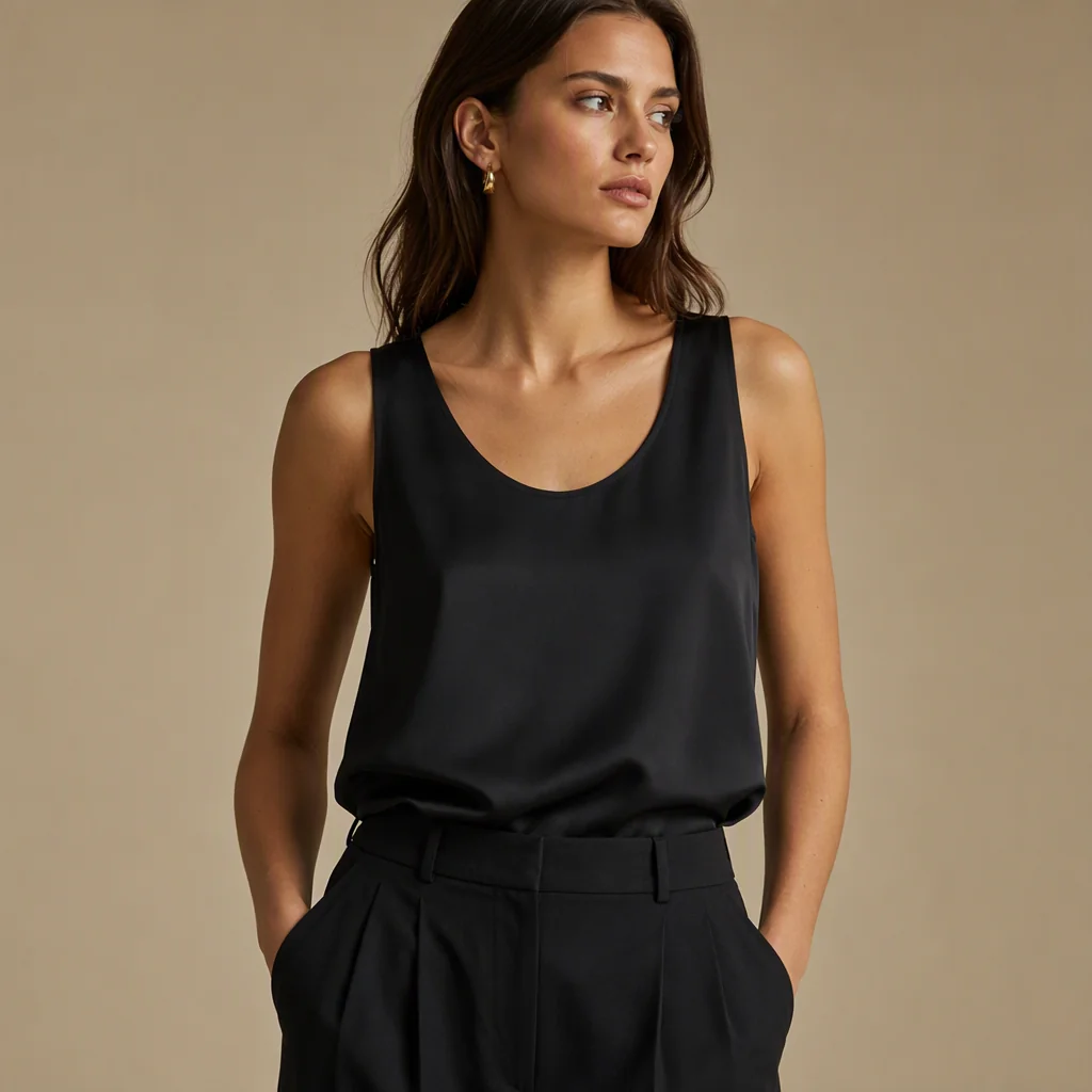 Illustrative image: Black scoop-neck shell