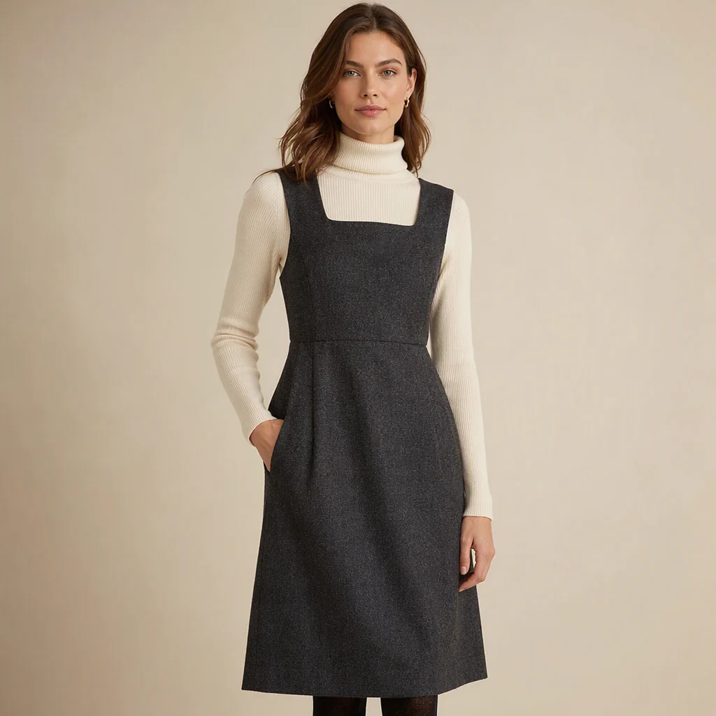 Illustrative image: Charcoal pinafore dress