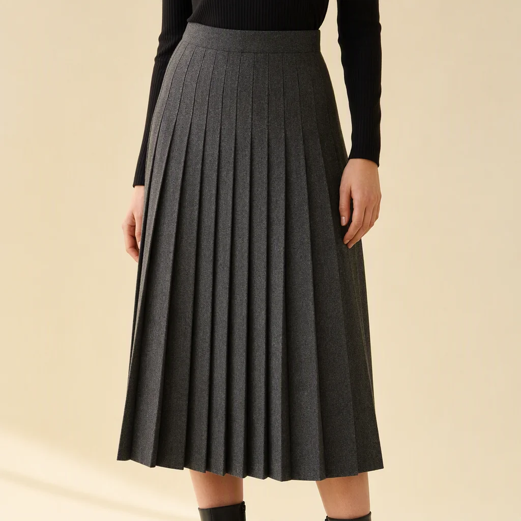 Illustrative image: Charcoal pleated skirt