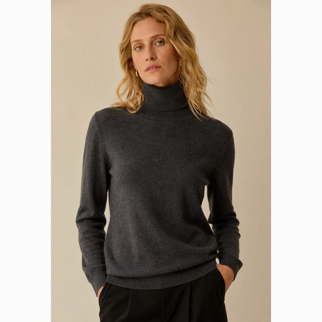 Illustrative image: Charcoal roll-neck jumper