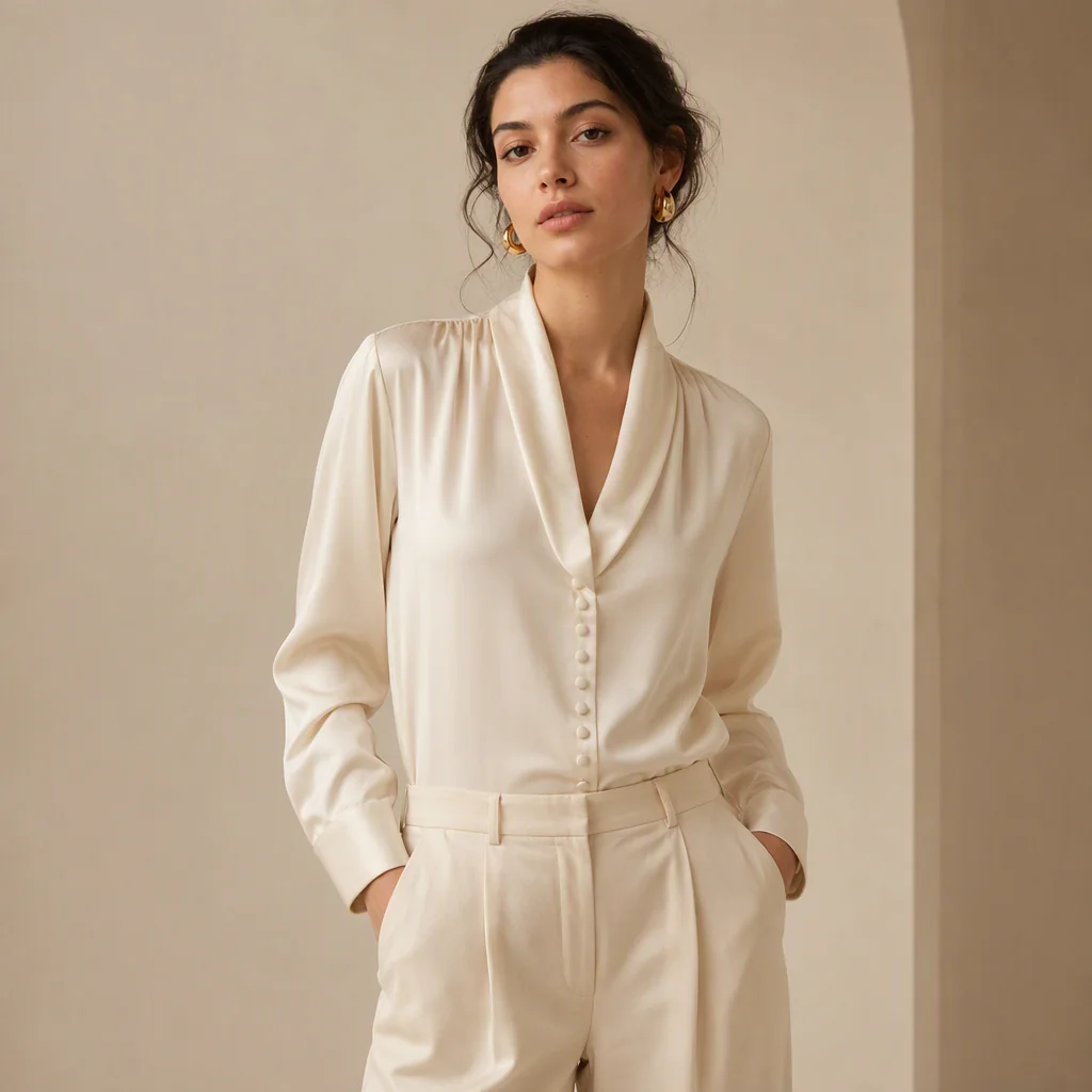 Illustrative image: Ivory button blouse
