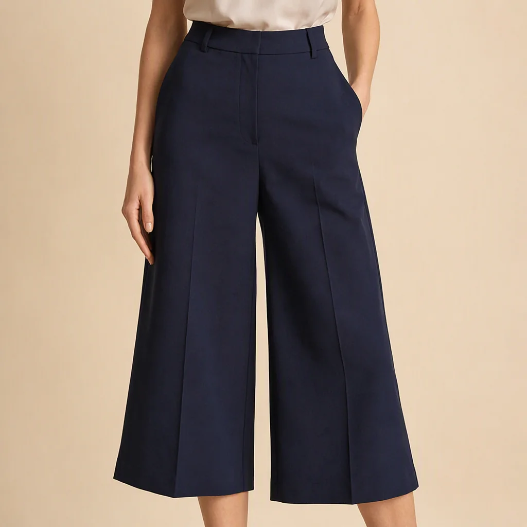 Illustrative image: Navy wide-leg culottes