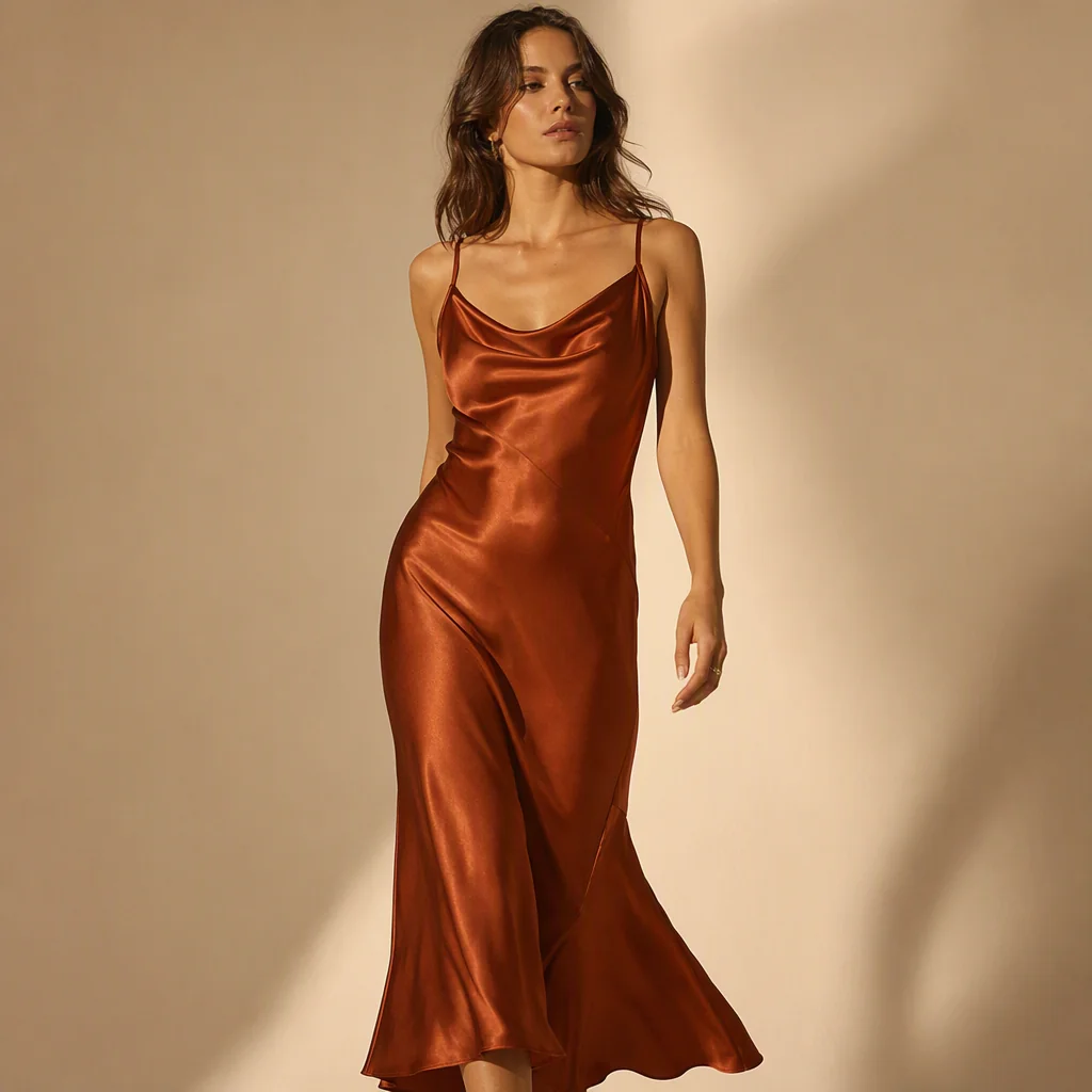 Illustrative image: Rust slip dress