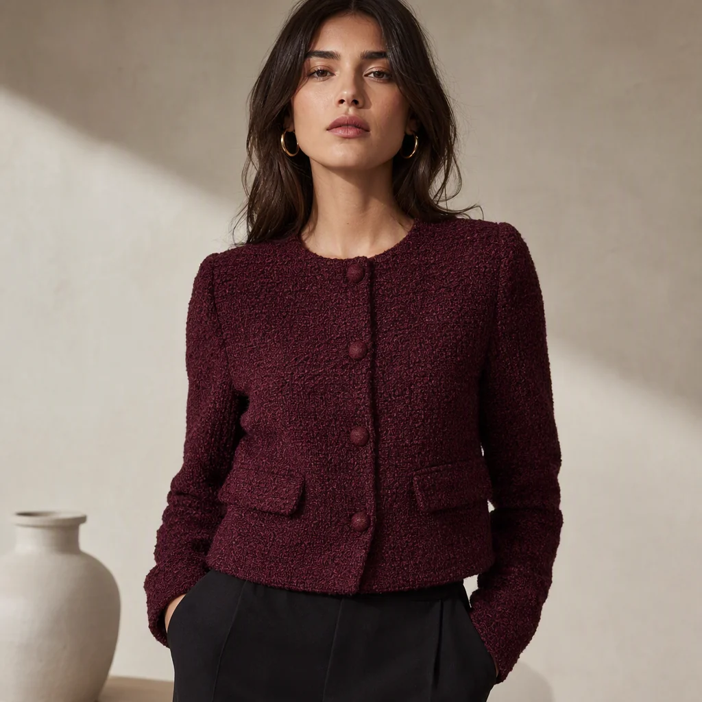 Illustrative image: Wine cropped jacket